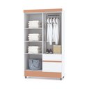 Ver imagem 3 de Guarda Roupa Solteiro 4 Portas 102 Cm Rio Plus Branco/camarim - Pallazio