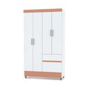 Ver imagem 1 de Guarda Roupa Solteiro 4 Portas 102 Cm Rio Plus Branco/camarim - Pallazio