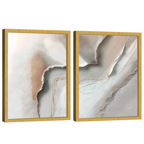 Quadro Decorativo Abstrato Texturizado Duo