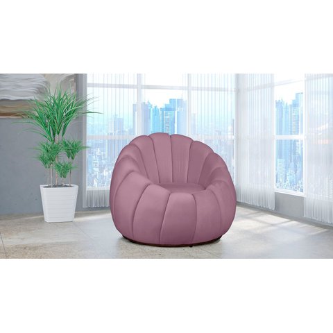 Poltrona Decorativa Concha Veludo Rose