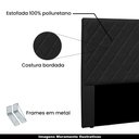 Ver imagem 3 de Cabeceira Decorativa King Size 1,95M Tàzio Veludo Preto - Gran Belo