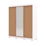 Guarda Roupa Casal 2 M Porto 3 Portas de Correr com Espelho: Branco/camarim - 9