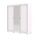 Ver imagem 2 de Guarda Roupa Casal 2 M Porto 3 Portas de Correr com Espelho: Branco/camarim