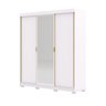 Guarda Roupa Casal 2 M Porto 3 Portas de Correr com Espelho: Branco/camarim - 2