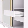 Guarda Roupa Casal 2 M Porto 3 Portas de Correr com Espelho: Branco/camarim - 5
