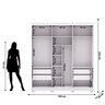 Guarda Roupa Casal 2 M Porto 3 Portas de Correr com Espelho: Branco/camarim - 3