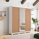 Ver imagem 7 de Guarda Roupa Casal 2 M Porto 3 Portas de Correr com Espelho: Branco/camarim