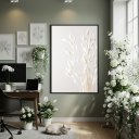 Ver imagem 2 de Quadro Decorativo Capim Branco 70x50cm Mold Branca