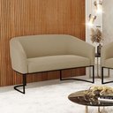 Ver imagem 5 de Sofá Namoradeira 2 Lugares Base Industrial Preto Stella Suede D03 - D'Rossi Cor Marrom Rato