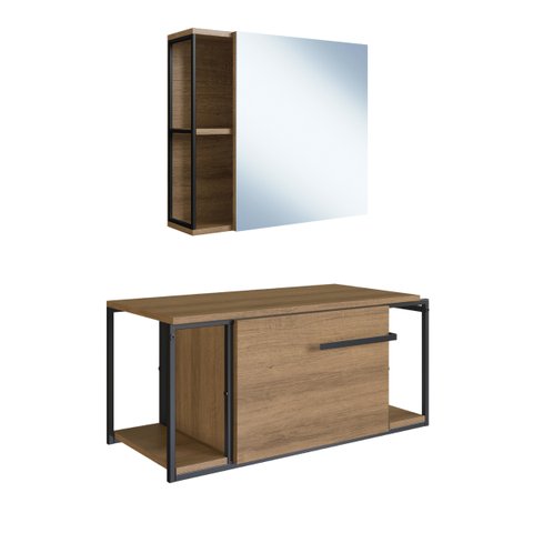 Conjunto para Banheiro Industrial Preto/mel sem Cuba