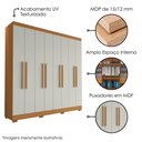Ver imagem 4 de Guarda Roupa Casal Dubai 8 Portas 240 Cm Cinamomo Off White Armoveis