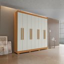 Ver imagem 7 de Guarda Roupa Casal Dubai 8 Portas 240 Cm Cinamomo Off White Armoveis