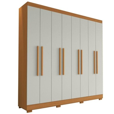 Guarda Roupa Casal Dubai 8 Portas 240 Cm Cinamomo Off White Armoveis