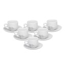 Ver imagem 1 de Jogo 12 Peças Xícara e Pires Café Porcelana Branca Manhattan - Hauskraft