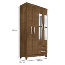 Ver imagem 3 de Guarda Roupa Solteiro Ambiente Mogi com Espelho 4 Portas Malbec - Incorplac
