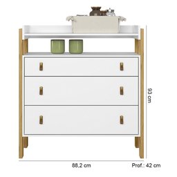 Quarto de Bebê Completo Branco Acetinado Patoti Móveis - 3