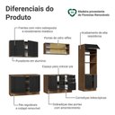 Ver imagem 4 de Armário de Cozinha Completa 310 Cm Rustic/preto Lux Madesa 04 Rustic/preto