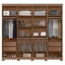 Ver imagem 2 de Guarda Roupa Casal 8 Portas 4 Gavetas Master New Jatobá Grafite Acetinado com Pés - Santos Andirá