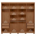 Ver imagem 3 de Guarda Roupa Casal 8 Portas 4 Gavetas Master New Jatobá Grafite Acetinado com Pés - Santos Andirá