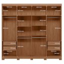 Ver imagem 4 de Guarda Roupa Casal 8 Portas 4 Gavetas Master New Jatobá Grafite Acetinado com Pés - Santos Andirá