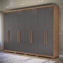 Ver imagem 7 de Guarda Roupa Casal 8 Portas 4 Gavetas Master New Jatobá Grafite Acetinado com Pés - Santos Andirá