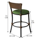 Ver imagem 3 de Banqueta Baixa Pisa Aço Carbono Estofada Área Gourmet