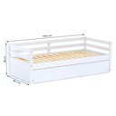 Ver imagem 3 de Bicama Solteiro Eco Madeira Maciça Branco Mobilistore