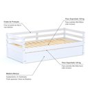 Ver imagem 4 de Bicama Solteiro Eco Madeira Maciça Branco Mobilistore