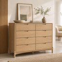 Ver imagem 1 de Cômoda para Quarto 8 Gavetas Orgânica Madeira Maciça Benton F06 Tauari - Lyam Decor