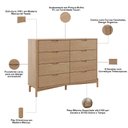 Ver imagem 5 de Cômoda para Quarto 8 Gavetas Orgânica Madeira Maciça Benton F06 Tauari - Lyam Decor