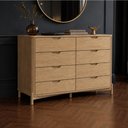 Ver imagem 3 de Cômoda para Quarto 8 Gavetas Orgânica Madeira Maciça Benton F06 Tauari - Lyam Decor