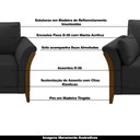 Ver imagem 4 de Conjunto Decorativo Poltrona e Sofá 222cm Market PU Preto - Gran Belo