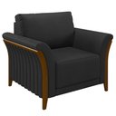 Ver imagem 6 de Conjunto Decorativo Poltrona e Sofá 222cm Market PU Preto - Gran Belo