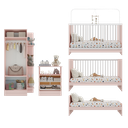 Ver imagem 5 de Jogo de Quarto Infantil Trevalla Móveis Pom Pom 3 Peças - Rosa/Branco