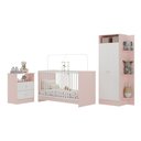 Ver imagem 2 de Jogo de Quarto Infantil Trevalla Móveis Pom Pom 3 Peças - Rosa/Branco
