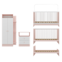 Ver imagem 7 de Jogo de Quarto Infantil Trevalla Móveis Pom Pom 3 Peças - Rosa/Branco