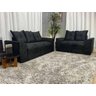 Sofá de 2 e 3 Lugares Porto Tecido Suede: Preto - 1