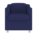 Ver imagem 2 de Poltrona Decorativa Tilla Consultório Recepção Suede Cor:Azul Marinho