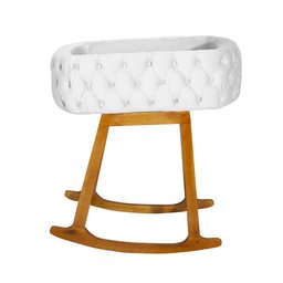 Mini Berço Moises de Balanço Portátil para Bebê Branco - 4
