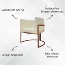 Ver imagem 3 de Kit 2 Poltronas Recepção Luna Tecido Sintético Cores Base de Ferro Bronze