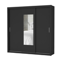 Ver imagem 1 de Guarda Roupa Casal com Espellho 3 Portas de Correr 4 Gavetas 186cm Clarice Preto - Carioca Móveis