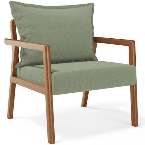 Poltrona Decorativa para Sala de Estar e Living Alícia B04 Bouclê Oliva