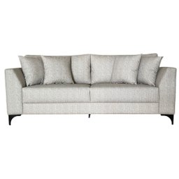 Sofá | Pierri Acquablock & Pé Aço Preto - 2 Lugares | 180cm - Linhão Bege - 2