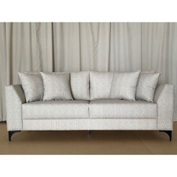 Sofá | Pierri Acquablock & Pé Aço Preto - 2 Lugares | 180cm - Linhão Bege - 4