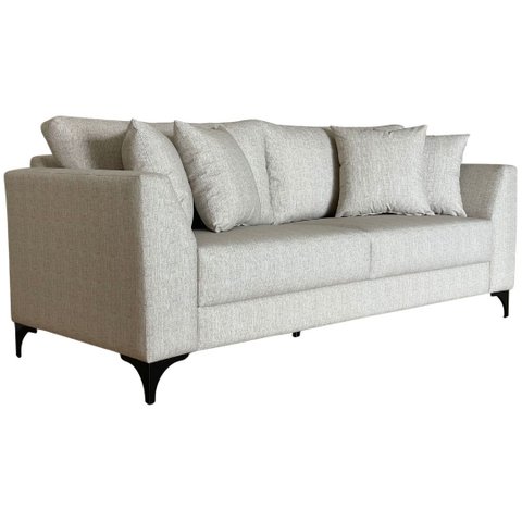 Sofá | Pierri Acquablock & Pé Aço Preto - 2 Lugares | 180cm - Linhão Bege