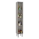 Ver imagem 2 de Paneleiro Armário Cozinha Madri 2 Portas 31 X 186 Cm Prateleira Mdp Cinza Champanhe - Clicklar