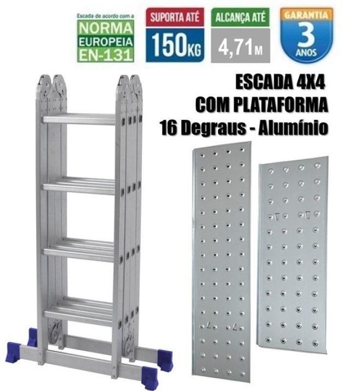 Escada multifuncional 4x4 deals mor com plataforma