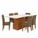 Ver imagem 4 de Conjunto de Mesa Tampo de Vidro 6 Cadeiras Dulce DJ Móveis 180x90cm