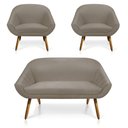Ver mais imagens de Kit 01 Namoradeira 02 Lugares e 02 Poltronas Giovana Suede Castanho Marrom Rato