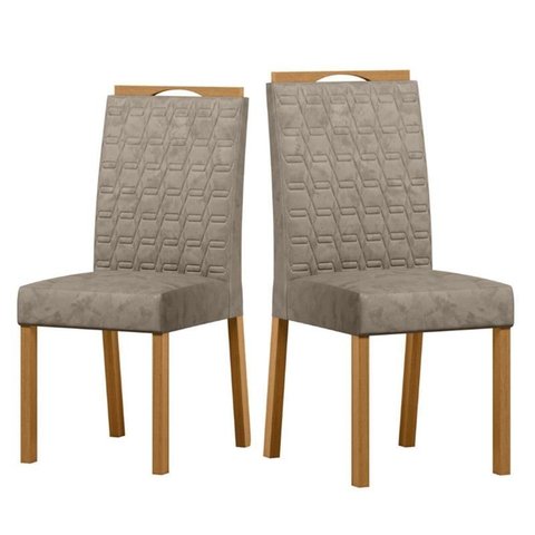 Kit 2 Cadeiras Sala de Jantar Mariah Ype/suede Marrom
